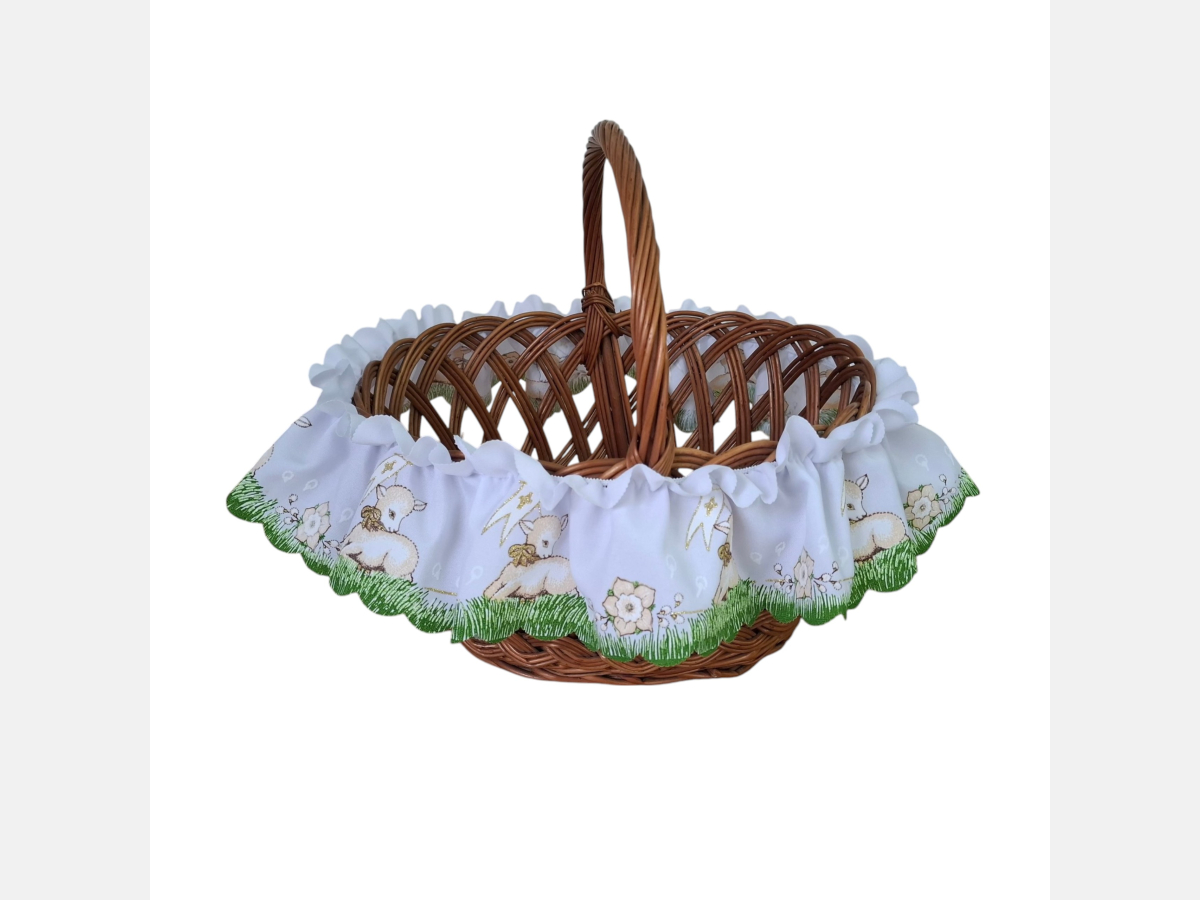 DUŻA opaska na koszyczek WIELKANOCNY motyw BARANKA śr. 60 cm NOWOŚĆ